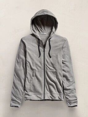 James Perse Aspen Mens French Terry Zip Hoodie Size 0 XS Sweater Grey Brand New